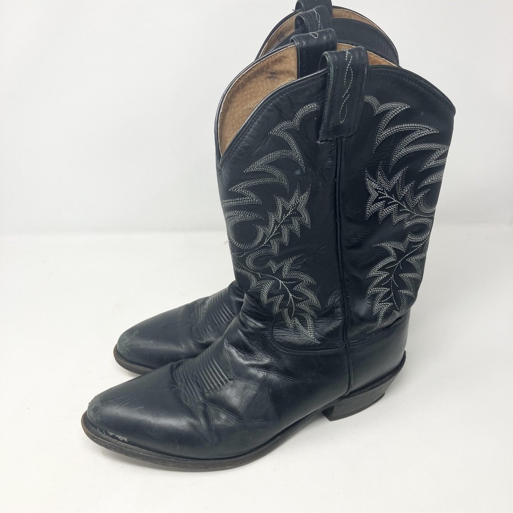 Tony Lama 7900 Boots Mens Size 11 D Black Leather Western Cowboy Pointed Toe